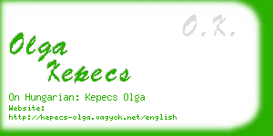 olga kepecs business card